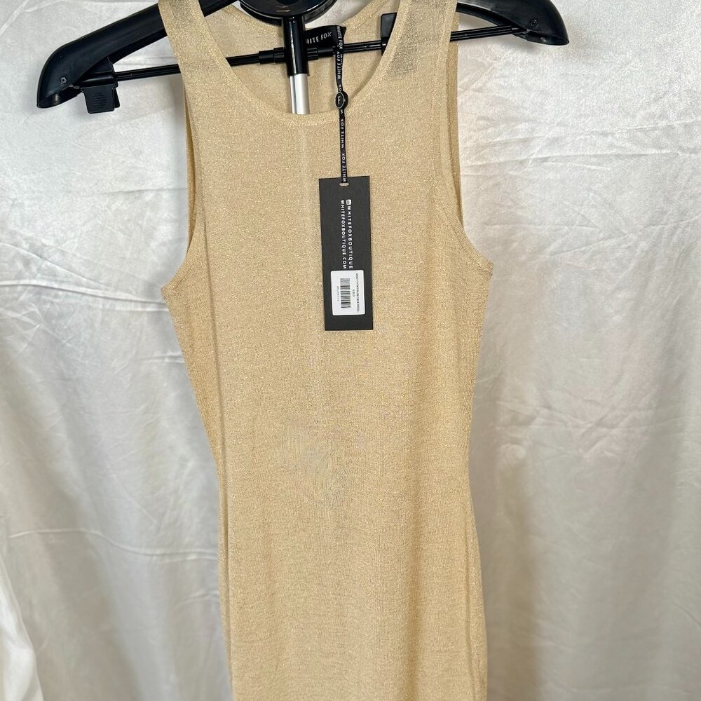NWT | White Fox Boutique | Under the Moonlight Maxi Dress | Gold | Size L